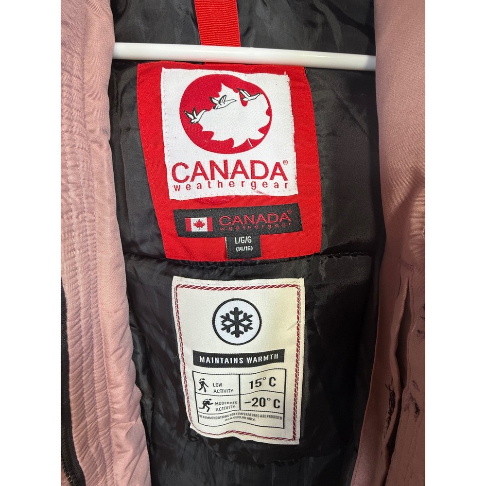 Canada Weather Gear Hooded Parka Jacket Womens Large 14/16 Hooded Winter Warm - Picture 3 of 12